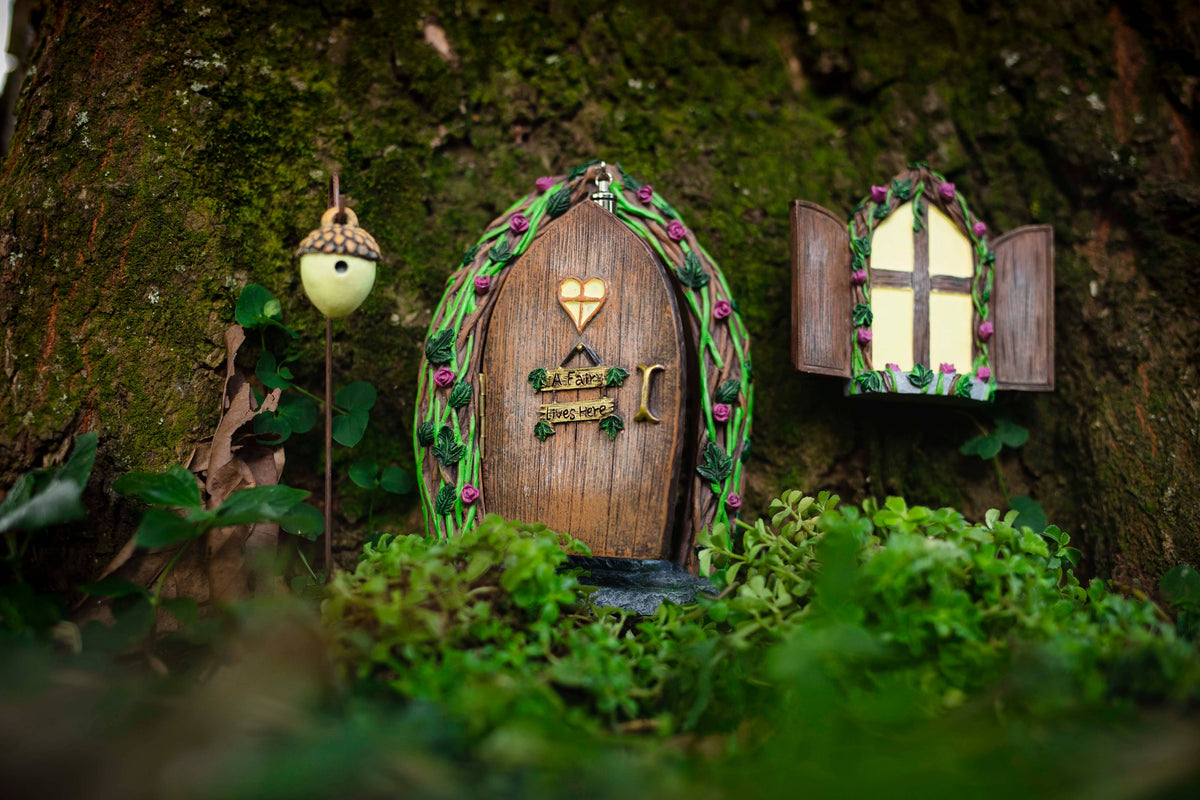 Opening Fairy Door and Window for Trees with Light