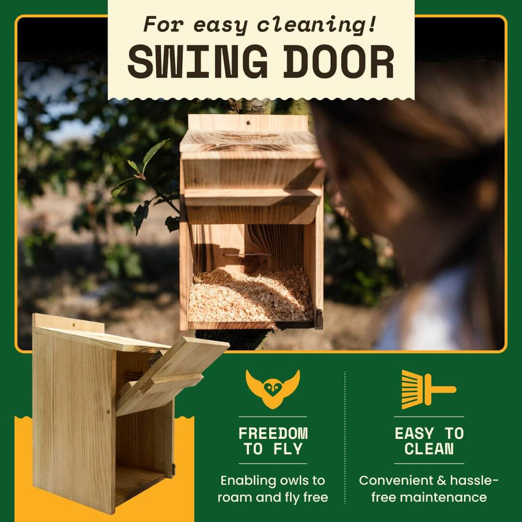 Owl Box Wooden Nesting Habitat for Backyard Wildlife