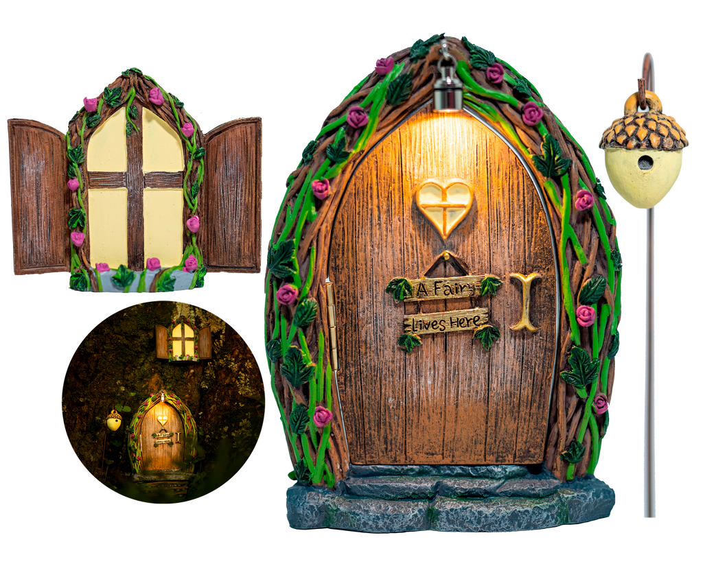 Opening Fairy Door and Window for Trees with Light