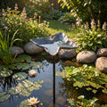 Butterfly Bird Feeder and Bath, Blue Cast Iron Garden Stake, 28.5"