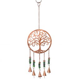 Brass Bell Chime Large - Copper Metal Tree of Life