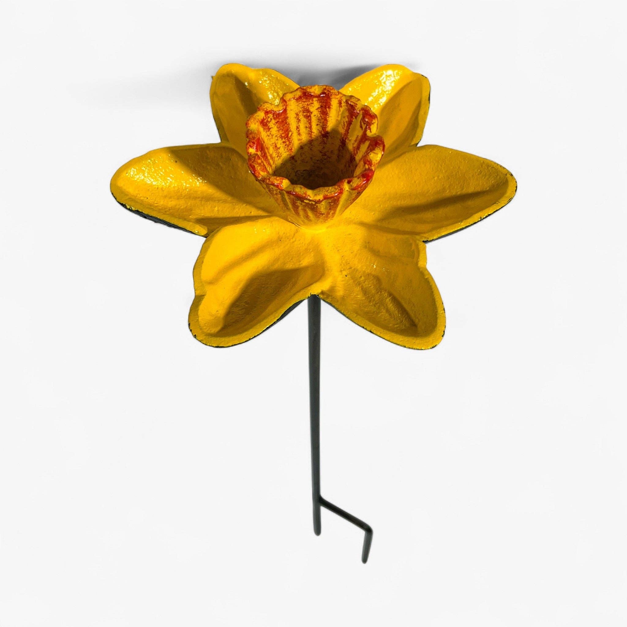 Daffodil Bird Feeder and Bath, Cast Iron Garden Stake Outdoor Decor, 30"