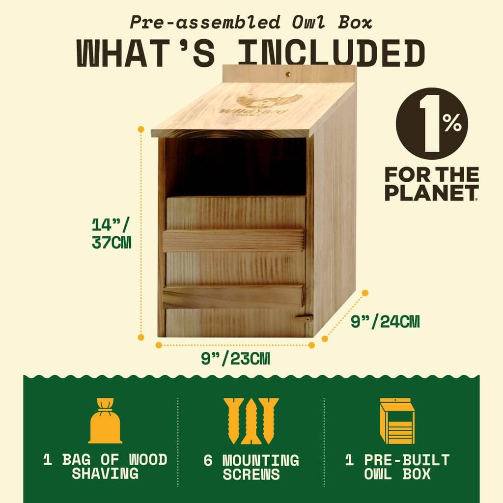 Owl Box Wooden Nesting Habitat for Backyard Wildlife