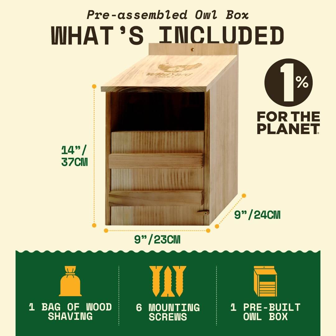 Owl Box Wooden Nesting Habitat for Backyard Wildlife