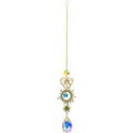 Crystal Hanging String - AB Crystal Drop w/ Heart & Sun Charms