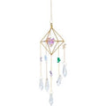 Hanging AB Heart Crystal Suncatcher w/ Multi - Colored Glass Beads & Clear Crystals