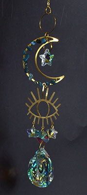 16"  Evil Eye Crescent sun catcher