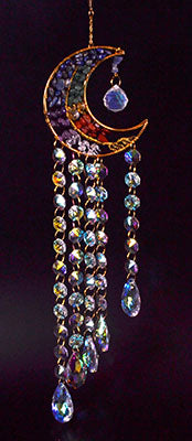 21" Gemstone & Moon sun catcher