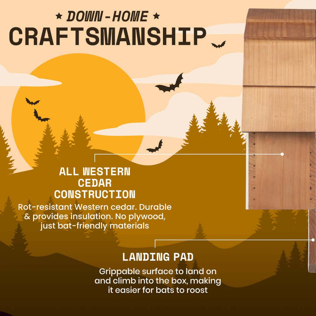 Bat Barn Junior Cedar Bat House 2 Chamber Brown Outdoor