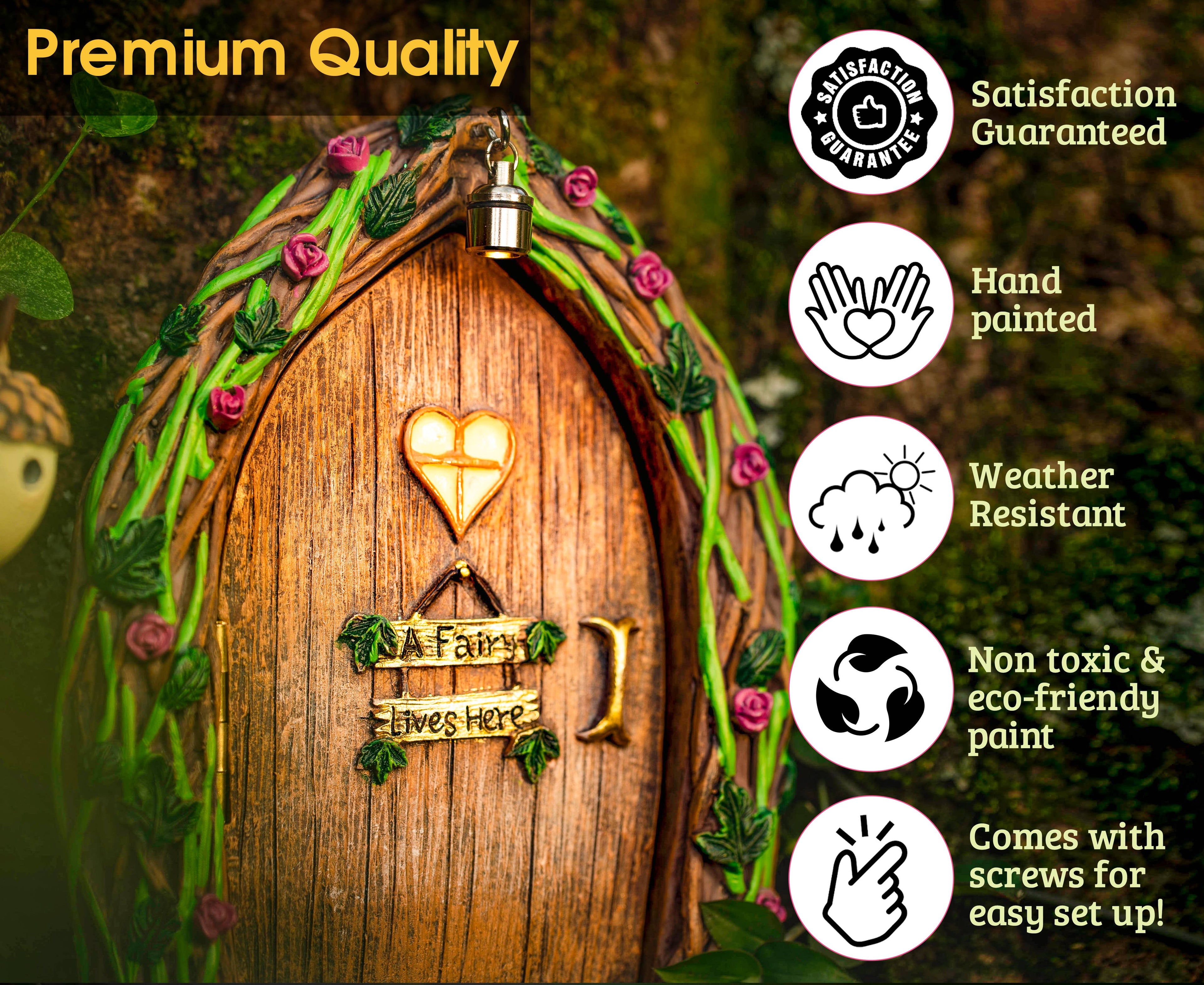 Opening Fairy Door and Window for Trees with Light