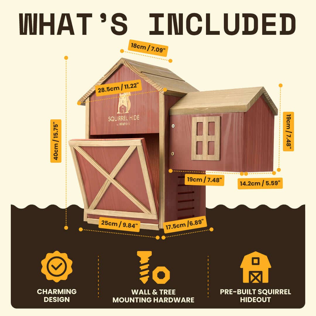WildYard Cedar Squirrel House Hideout Feeder Outdoor Nest