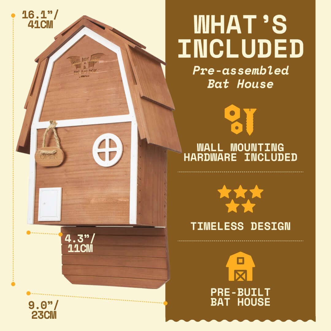 Bat Barn Junior Cedar Bat House 2 Chamber Brown Outdoor